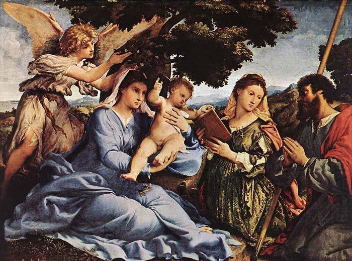 Madonna and Child with Saints and an Angel, Lorenzo Lotto